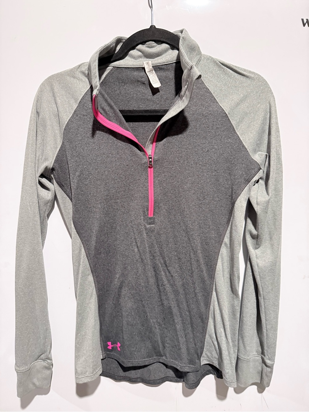 Under Armour Women's Gray & Light Gray Half-Zip Utility Jacket with Pink Trim